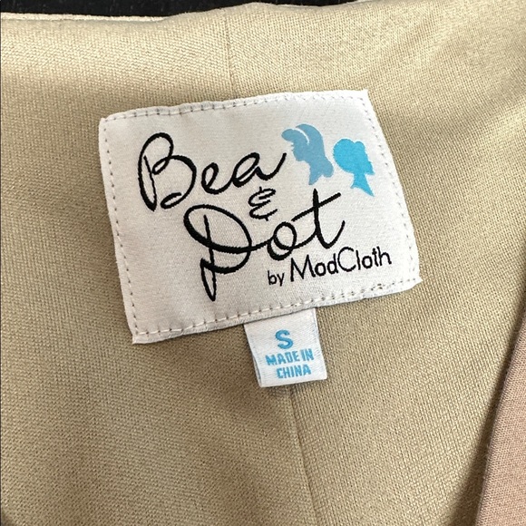 ModCloth Bea & Dot Tan and White Oslo and Behold Dress Sz S - Picture 13 of 16